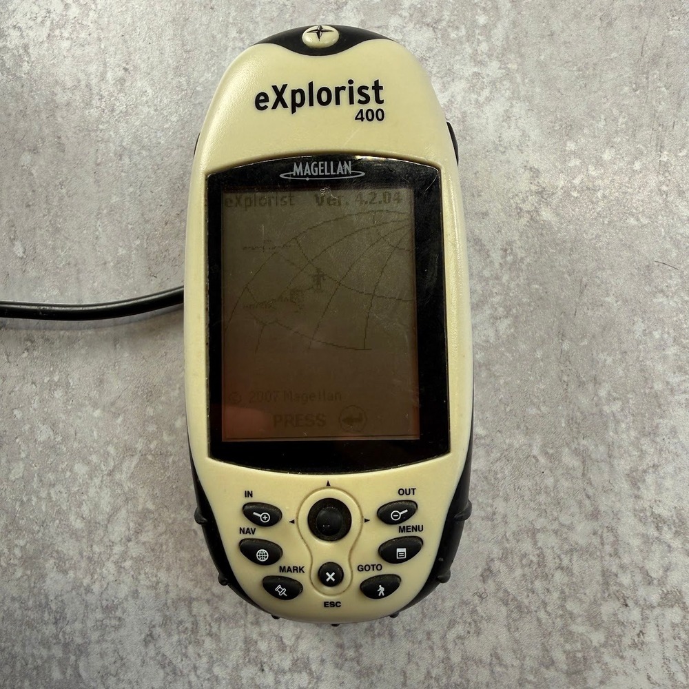 Explorist 400 Magellan Handheld GPS w/ Charger Untested Powers On